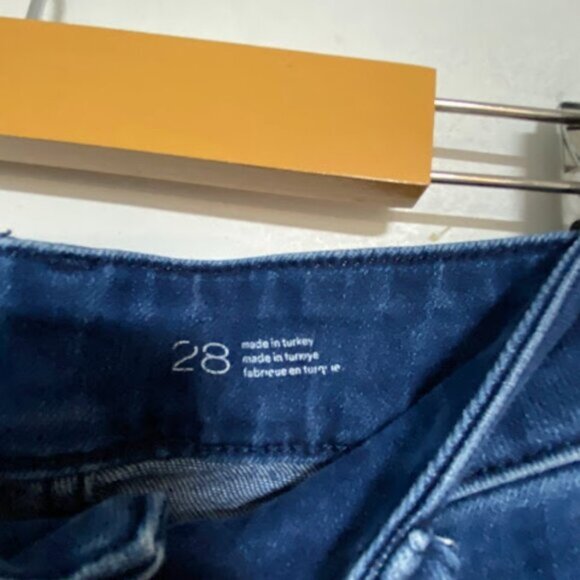 PILCRO Women's Wash Blue Denim Medium Wide-Leg Cropped Pants Size 28 - Picture 7 of 11